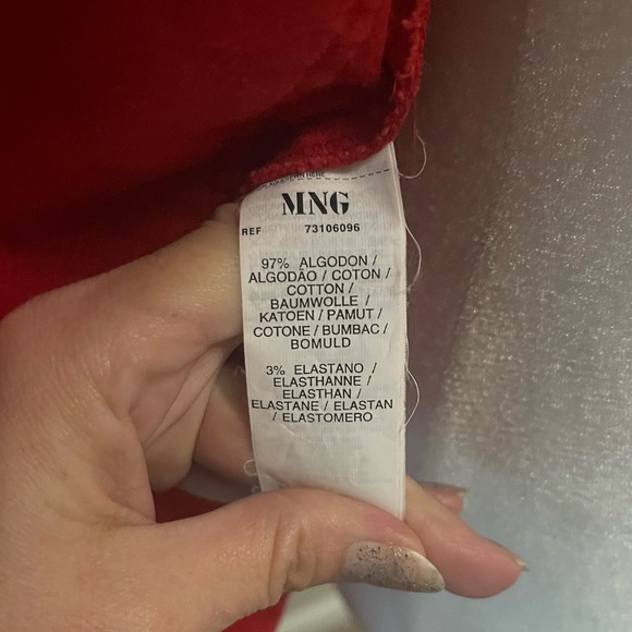 Red Corduroy Zip Up Fitted Jacket Size Medium - Picture 9 of 9